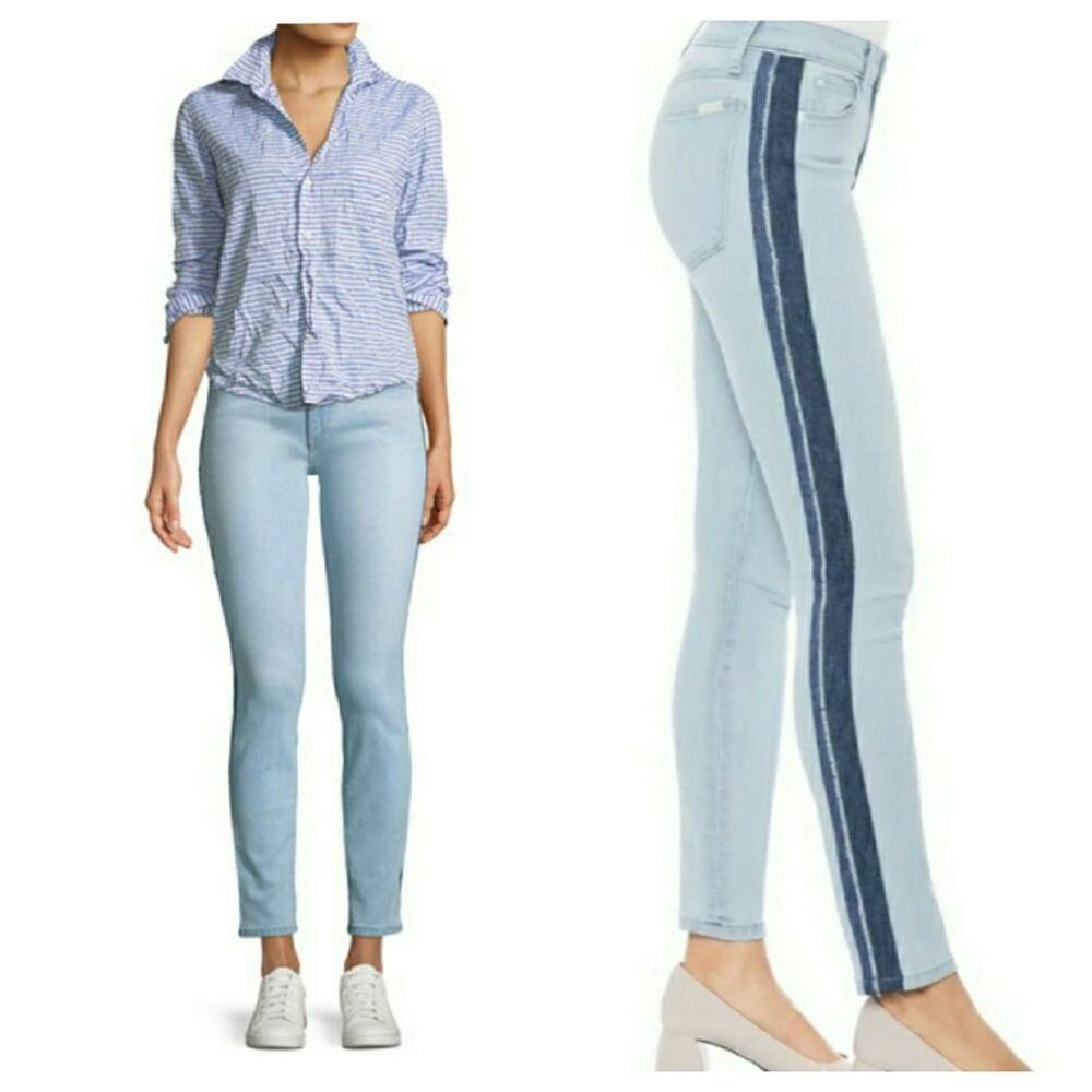 JoieIcon Tuxedo-Stripe Ankle Skinny Jeans